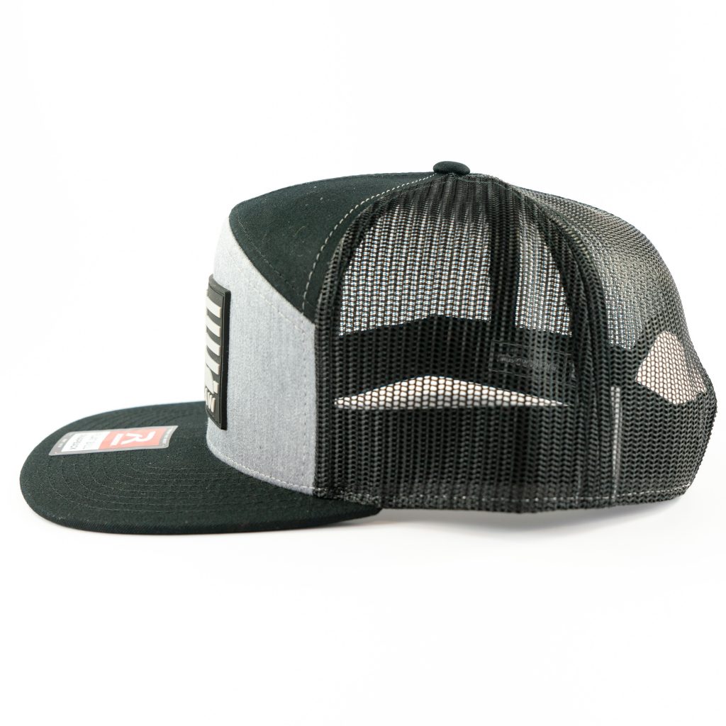"MULEY FLAG FLATTY" Rubber Patch Grey/Black - Mesh Hat - Image 4