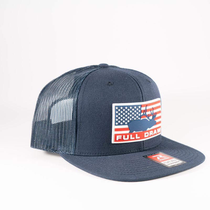 "ELK FLAG PATRIOT" Rubber Patch Solid Navy FLATTY - Image 2