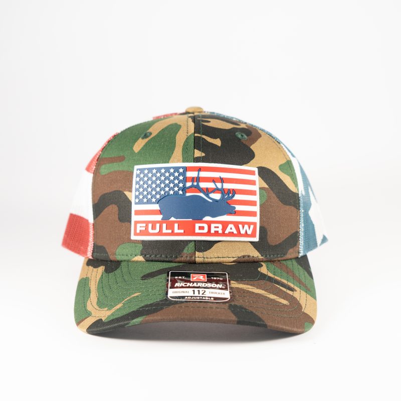 "ELK FLAG PATRIOT" Rubber Patch Camo/Stars & Stripes
