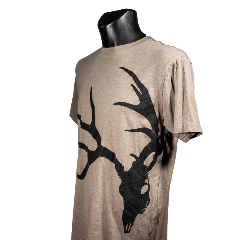 Wrap Around Muley Skull Stone Gray – Men’s T-Shirt - Image 2